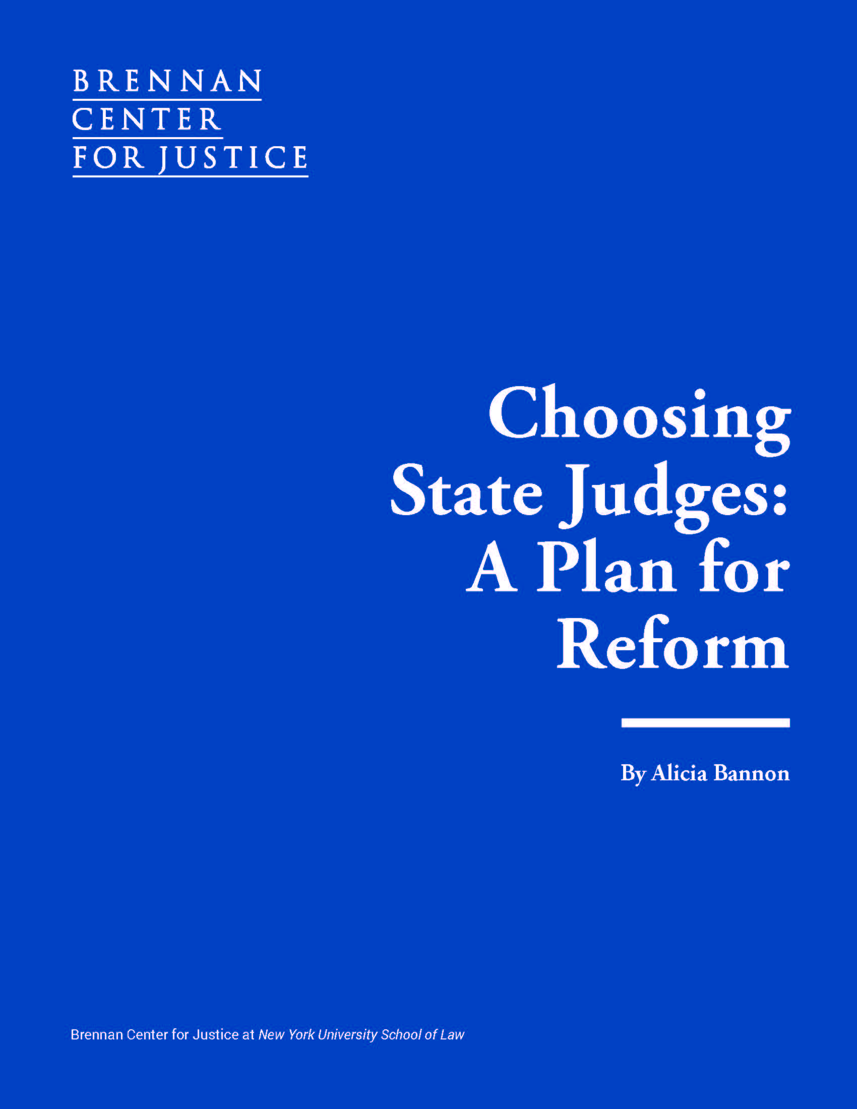 Choosing State Judges: A Plan for Reform - Proteus Fund